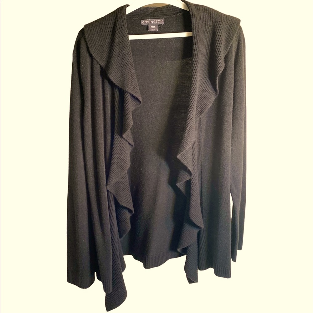 Covington black waterfall cardigan size XL